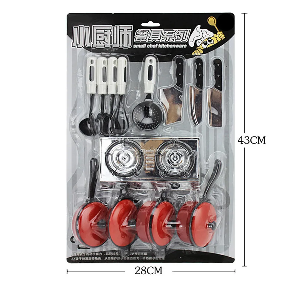 13Pcs Interactive Kitchen Play Set Mini Cookware Utensils Stove Pot Set for Toddlers 3 Years Old Enhances Manipulative Skills