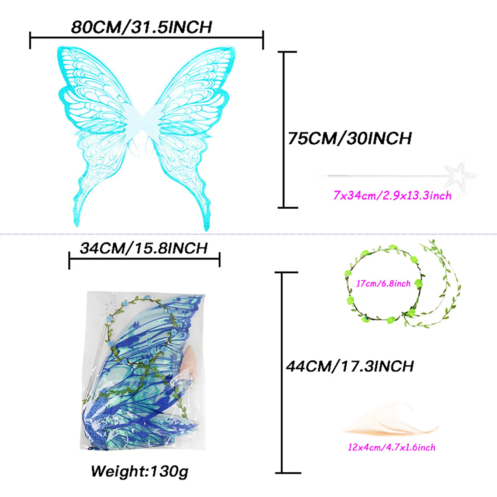 Stylish Fairy Wings for Adults Dress Up Sparkling Sheer Wings Butterfly Fairy Halloween Costume Angel Wings for Women