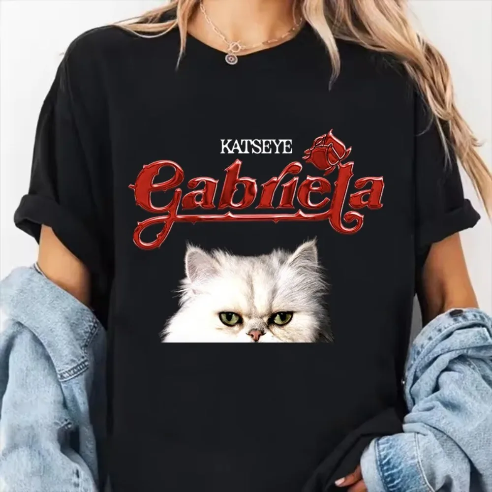 Damen Katseye Print Casual T-Shirt Gothic Y2k T-Shirt Damen Koreanischer Stil Mode Harajuku Kawaii T-Shirt Damen Y2K Kleidung – Detail 13