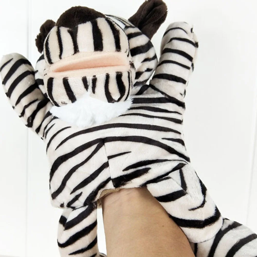 Infant Children Hand Puppet Tiger Stripes Stuffed Plush Toy