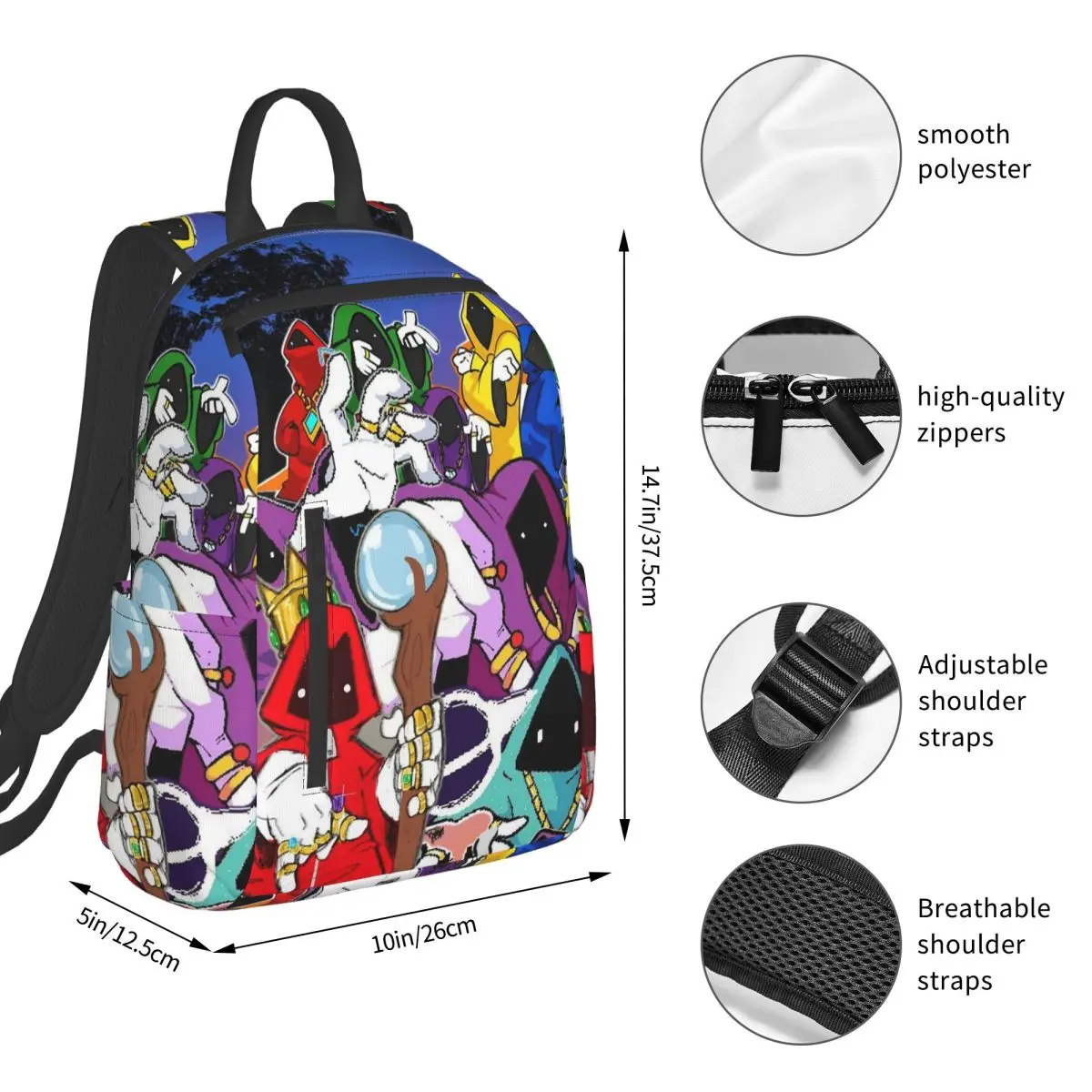 Shadow Wizard Money Gang We Love Casting Spells Backpack Student BookBag Boys Girls School Bag Laptop Shoulder Bags Men Women