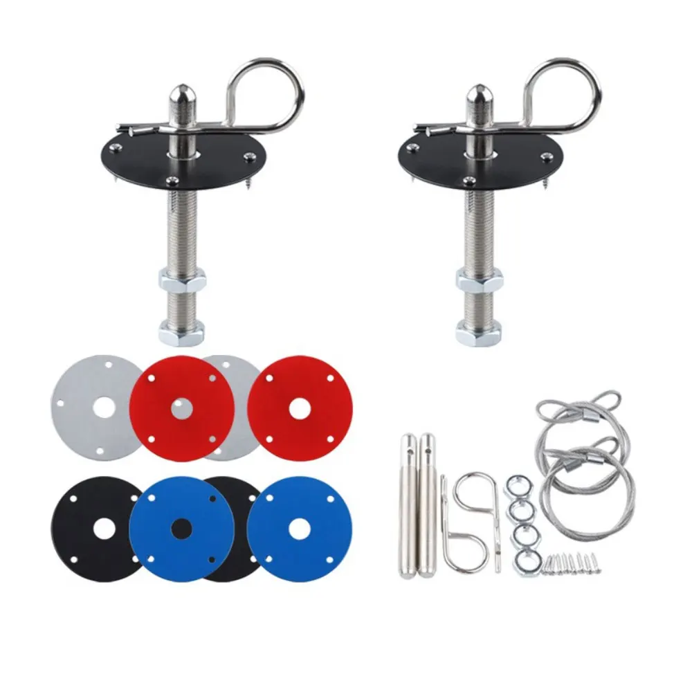 Perfect Fit Car Engine Mount Hood Pin Plate Stainless Steel Quick Release Bonnet Lock Clip Kit Universals Modified Accessories