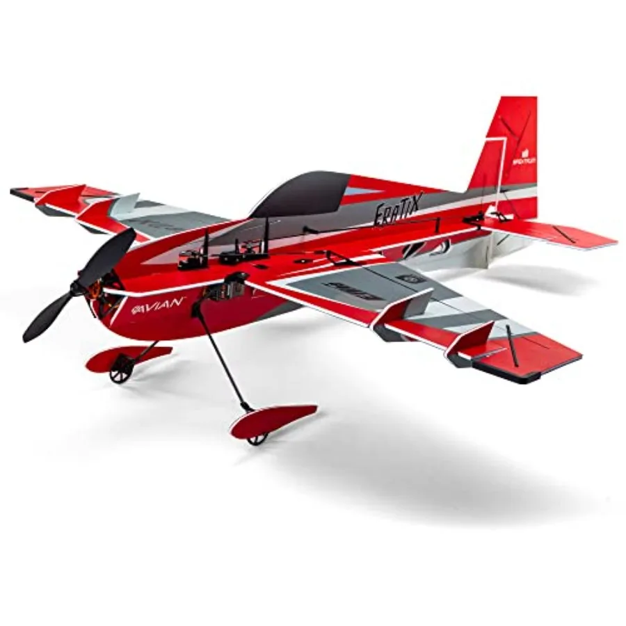 3D flat foamy airplane for outdoor flying, EPP foam, white and red, lightweight and crash-resistant