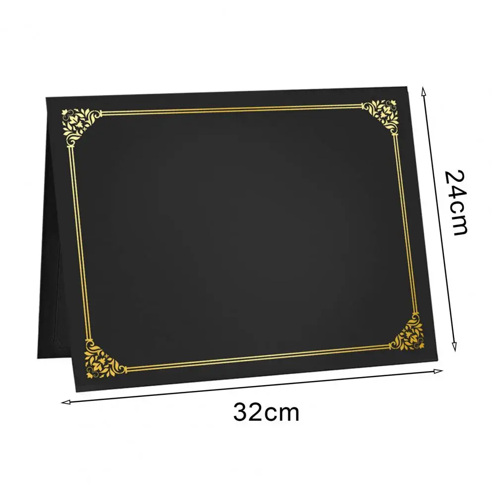 Gold Foil Border Covers para Certificado, Prêmio Cardstock, Documentos de Graduação, 12.6x9.45 Polegada Papel, Preto, Titulares do certificado, 10 pcs
