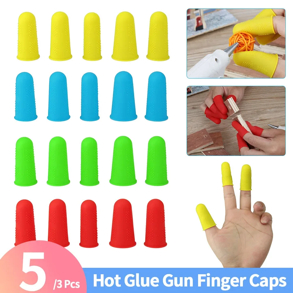 Anti-slip Hot Glue Gun Finger Caps Silicone Anti Scalding High Temperature Heat Resistance Finger Cover Sleeve Protector