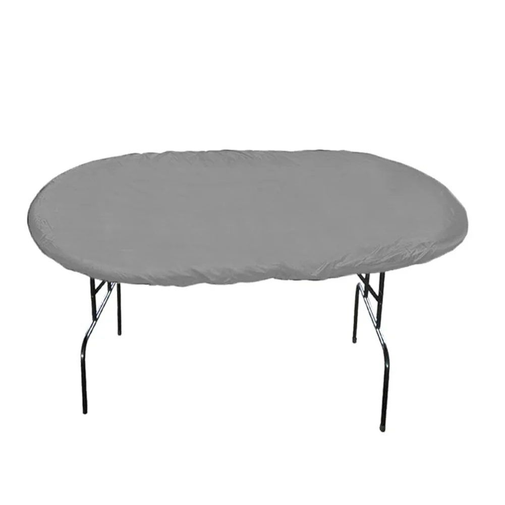 Waterproof Oval Poker Table Cover 420D Oxford Fabric With Drawstring For 244x122cm Game Table Outdoor Patio Furniture
