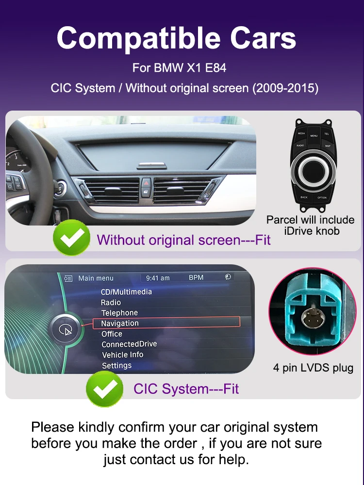 AUTOTOP 10,25 Zoll Linux Wireless Carplay Android Auto Touchscreen Autoradio für BMW X1 E84 2009-2015 CIC-System/ohne Werksbildschirm Youtube WiFi – Detail 3