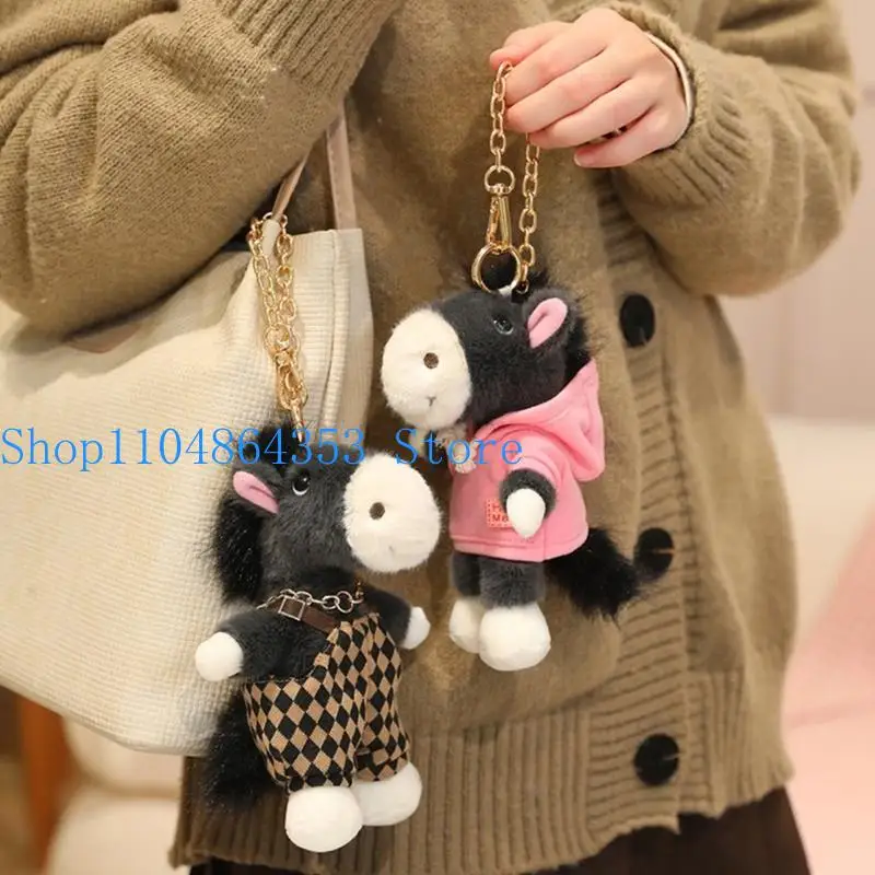 652F Fashion Forward Plush Horse Keychain Featuring Motorcycle Design for Fast Attachment