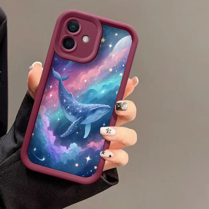 Retro Cartoon Starry Sky Blue Whale Printed Phone Case for Xiaomi 17 PRO MAX 15T Pro 15 Ultra 14T 14 13 12T 11 Lite Soft Covers - view 6