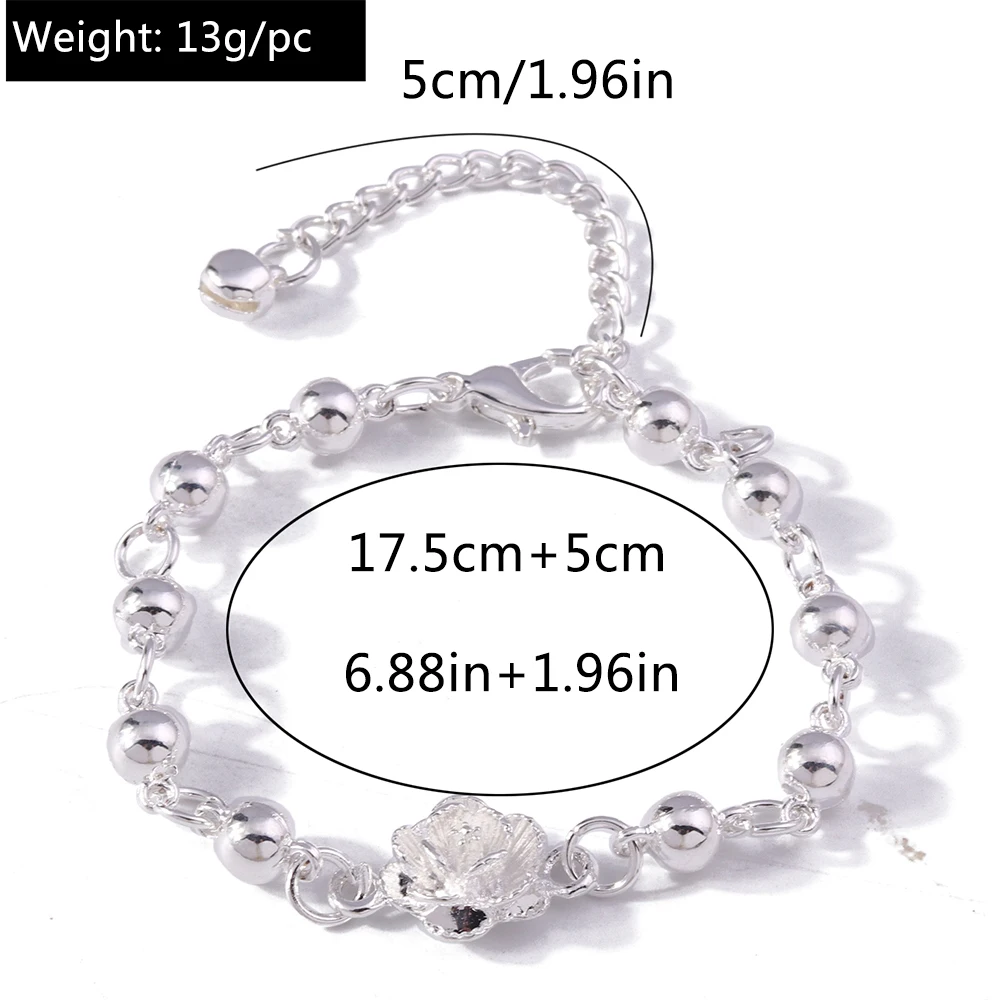 Aihua 925 Sterling Silber Volle Rose Blume Kette Armband Für Frauen Hochzeit Verlobung Party Mode Charme Armbänder – Detail 6