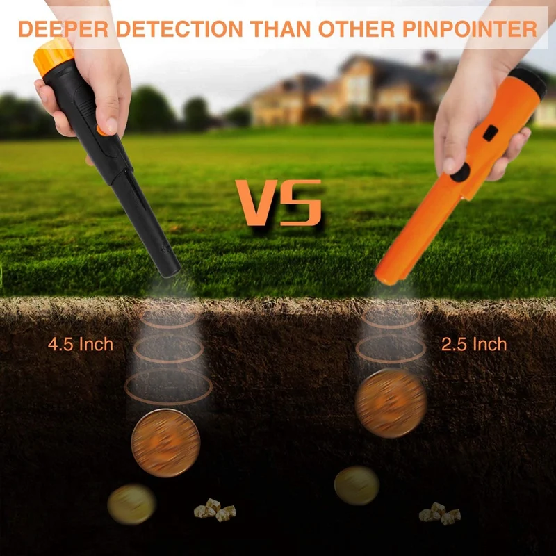 MD-720 Handheld Metal Detector 360° Search Portable IP68 Waterproof Metal Detector Rod for Underground Treasure Hunting
