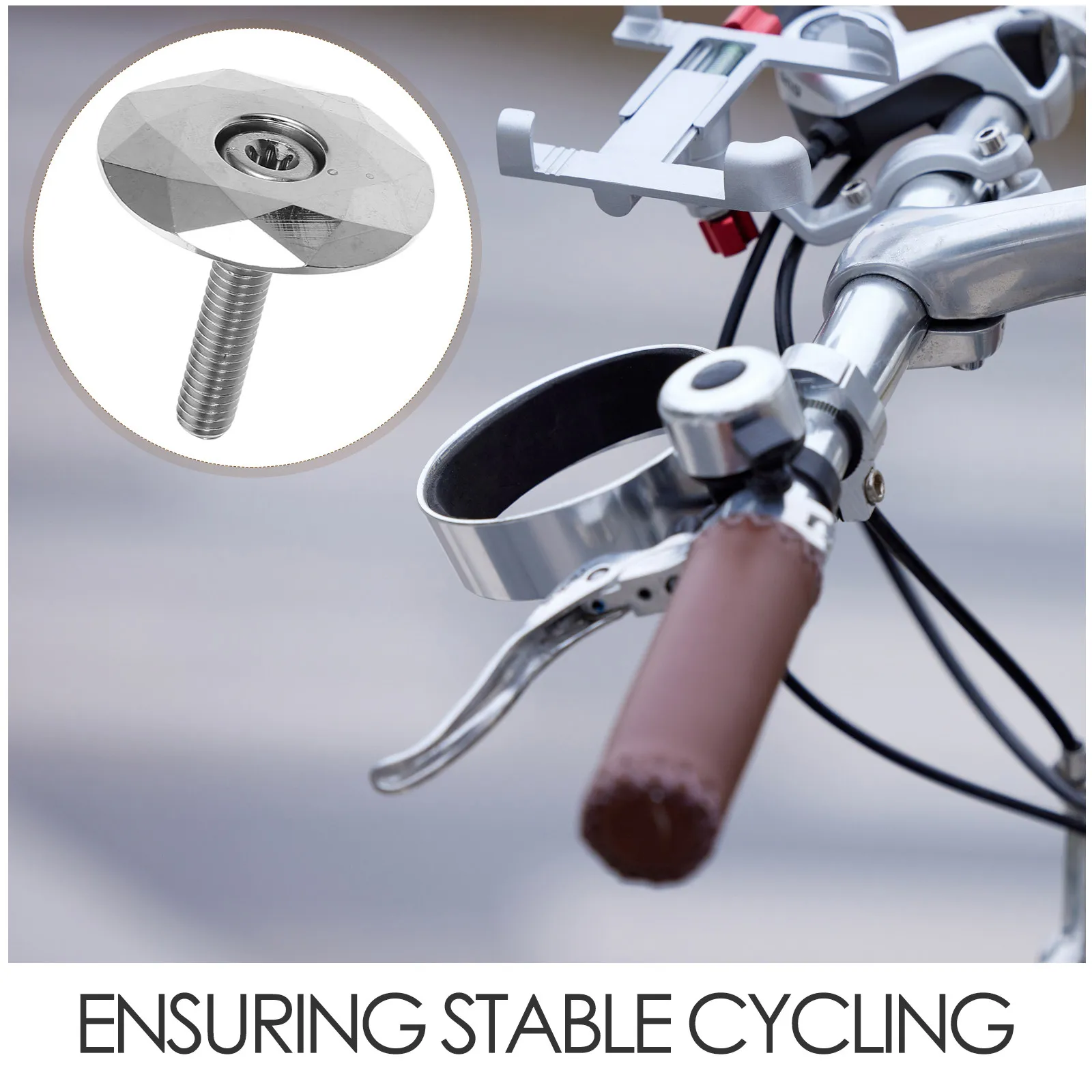 Bike Headset Set Shaped Aluminum Alloy Stem Cap and Screw for Cycling Aesthetics Efficiency Protection