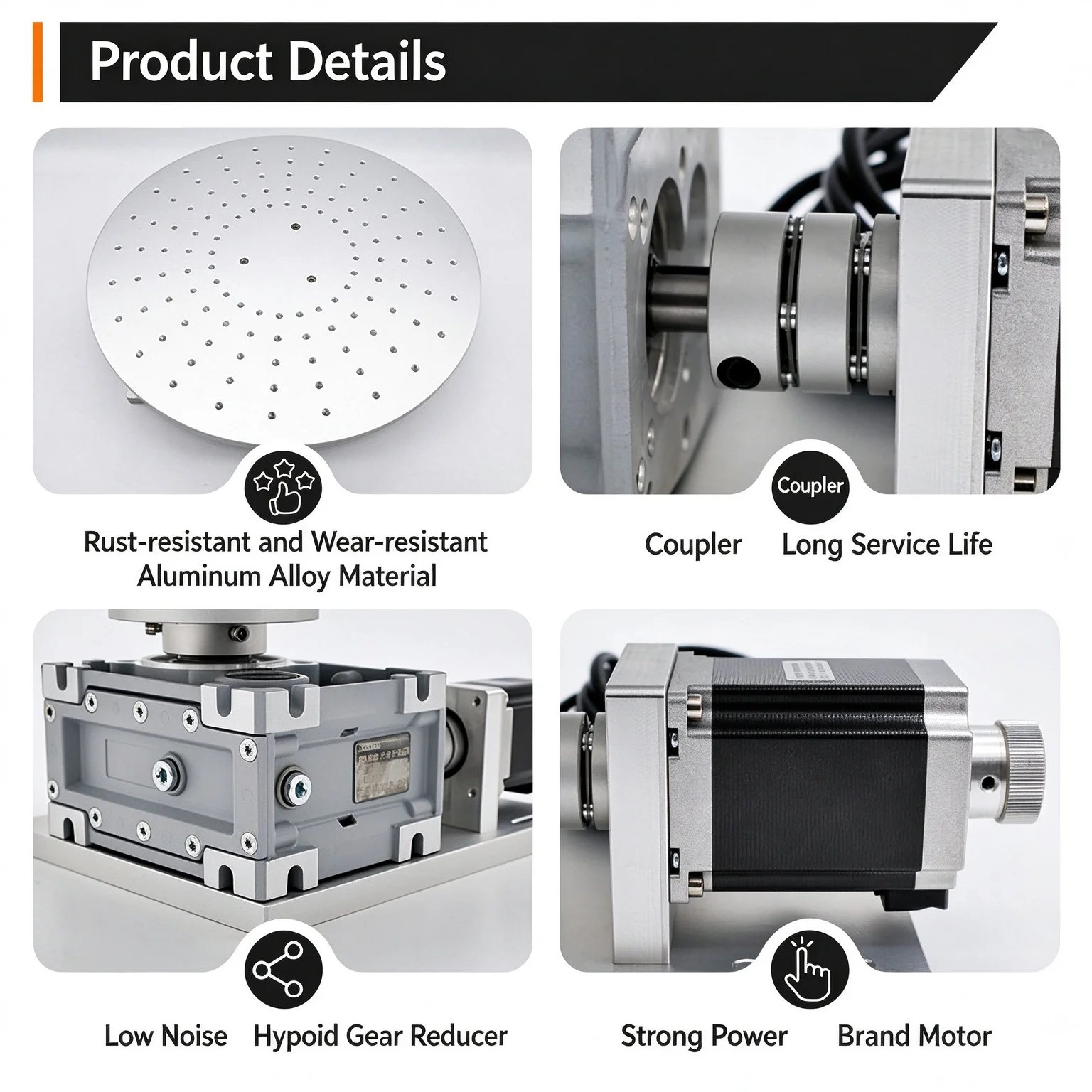 30KG heavy-load multi-station rotary table for laser marking, welding, engraving, rotary axis platform, electric