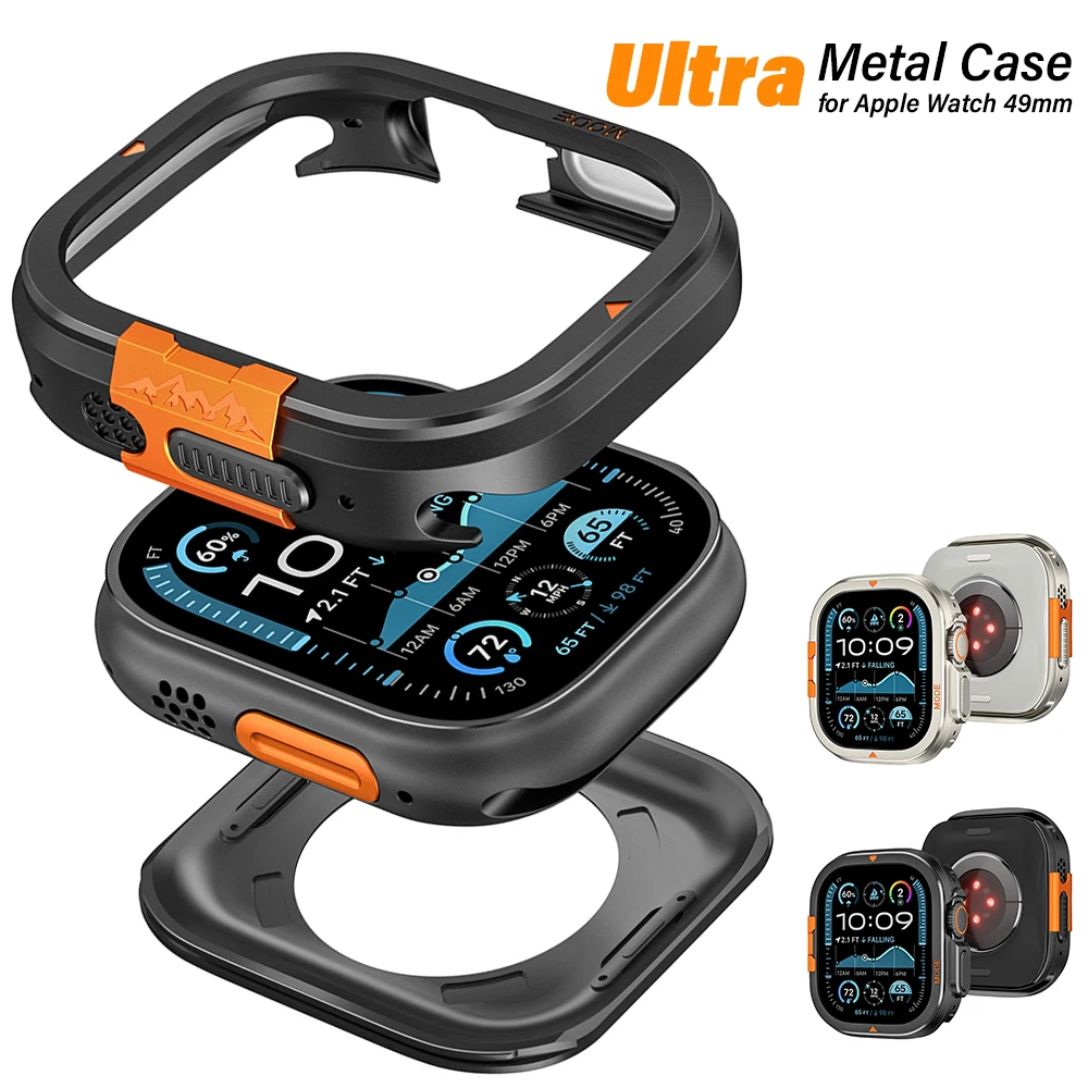

Bumper Metal Case for Apple Watch Ultra 1/2 49mm Aluminum Alloy Case Protector for IWatch Ultra 2 49mm Watch Case Accessorie