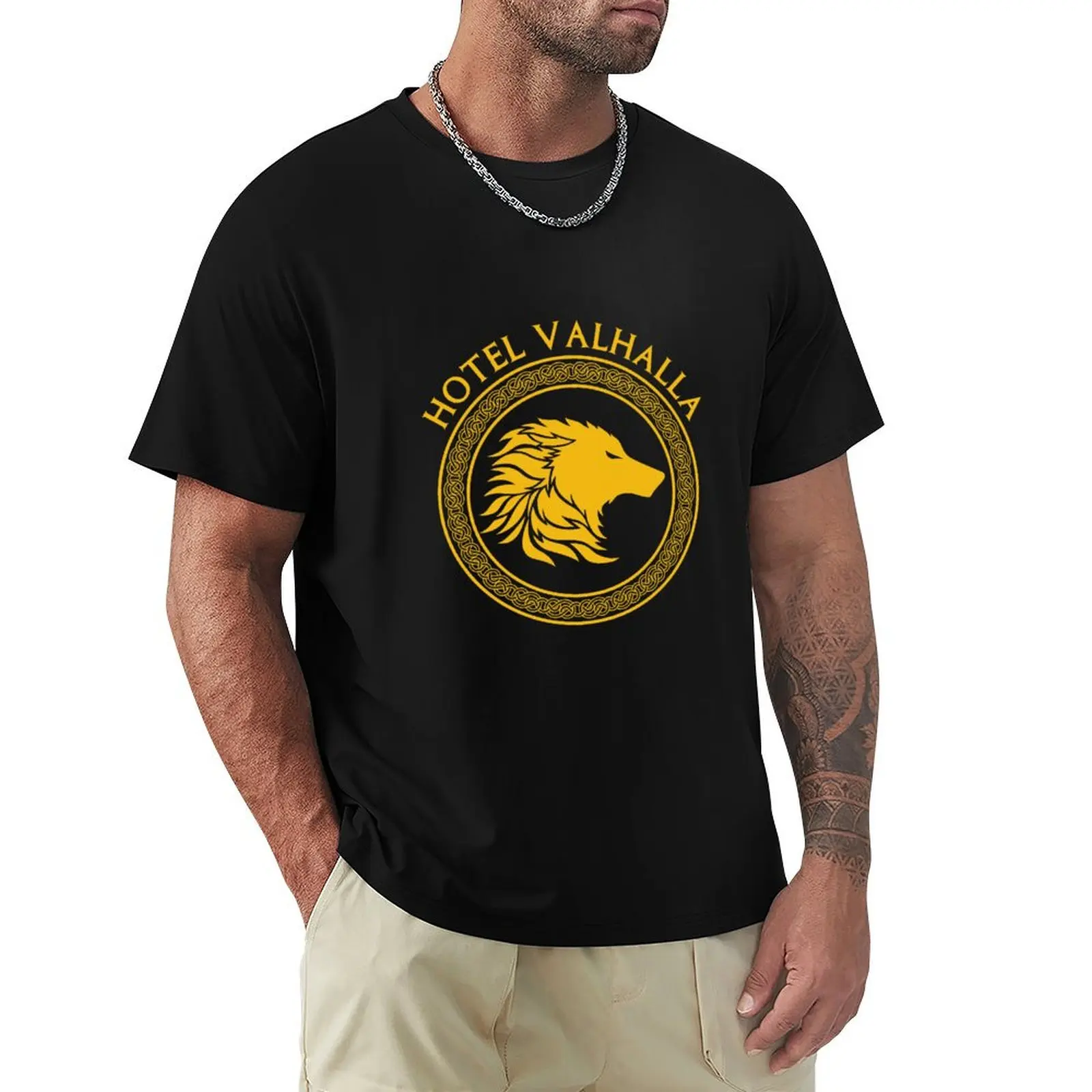 Magnus Chase Hotel Valhalla wolf logo T-Shirt funny t shirts dark humor T-Shirt