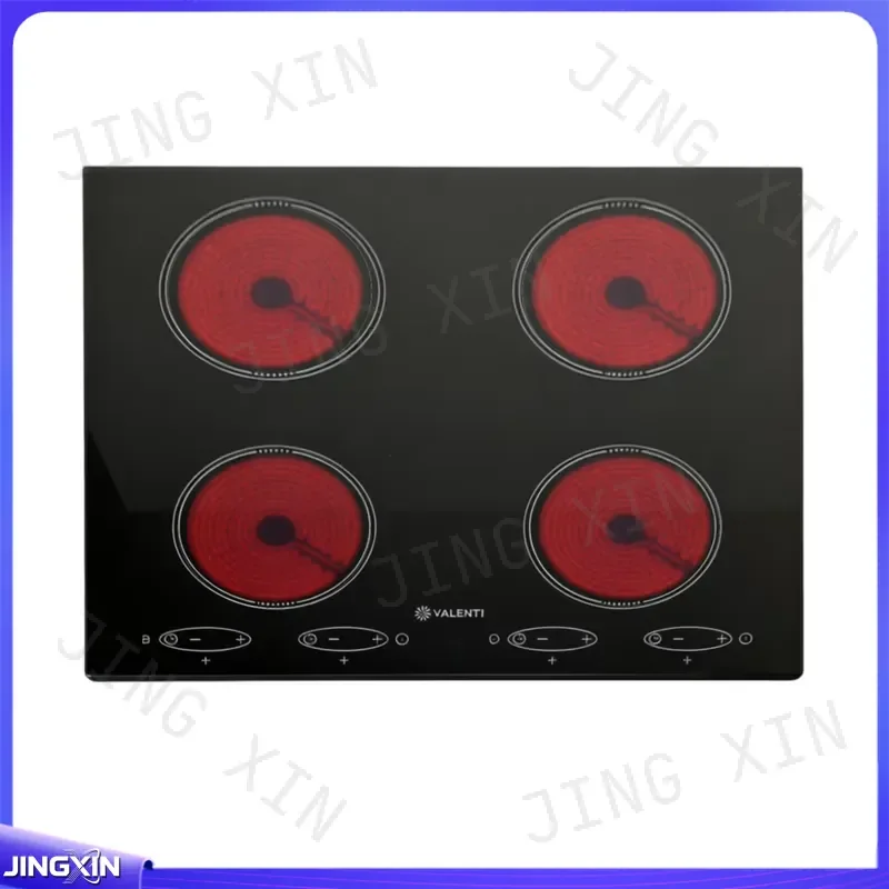 custom for VALEN 4 Burner Gas Stove Built In Cooker Tempered Glass Hob Black Ceramic Top Kitchen Appliance For Home Apartment