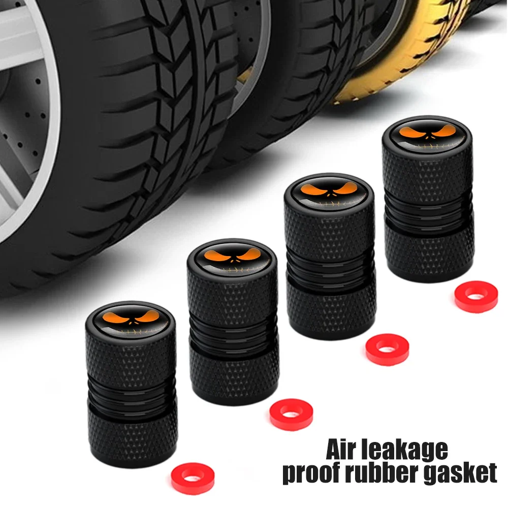 4 Pcs Aluminum Tire Valve Stem Caps, with Rubber Ring, Dust Proof Cover Universal Fit for Cars, SUVs, Bikes and Bicycle, Trucks