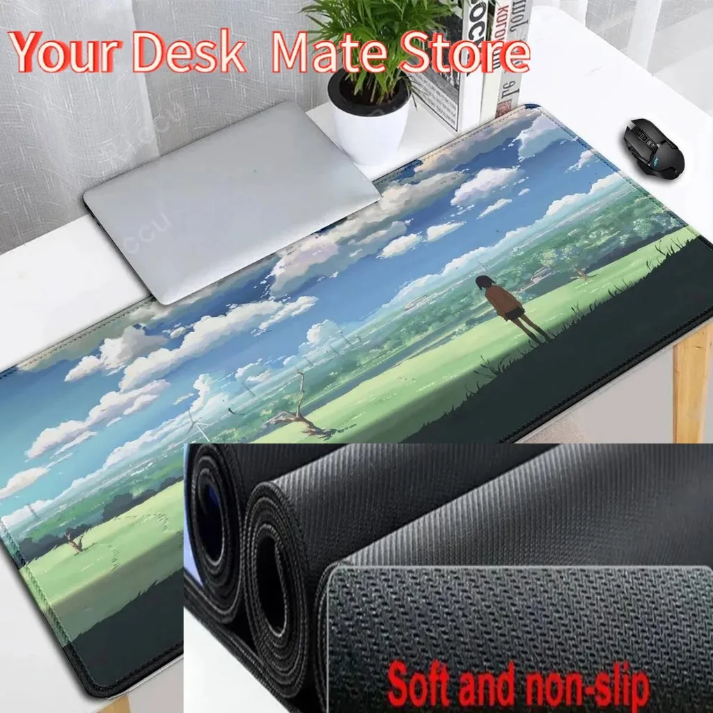 Anime 5 C-Kentimeter pro Sekunde Mauspad, großes Gummi-Tischpad, PC-Spiel-Mauspad, Laptop-Schreibtischunterlage, XXL, rutschfestes Teclado-Mauspad