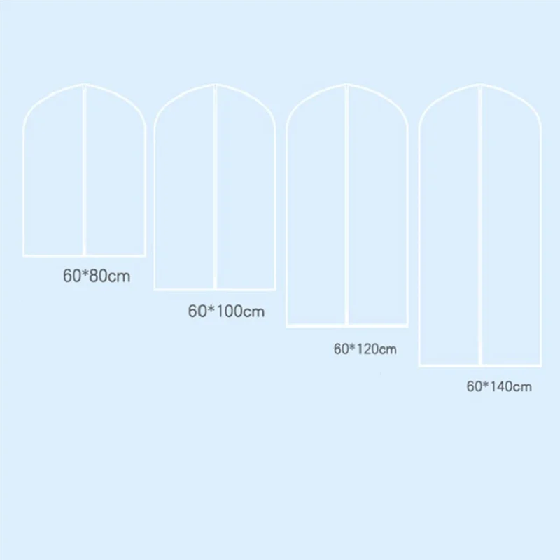 -MEOF Clear Clothes Bags Covers Protecting Dusts For Storage Clothes Hanging Clothes Bags For Gowns With Zipper For Closet