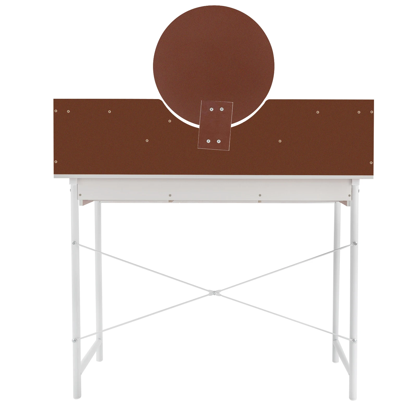 Table de maquillage blanche en élasthanne, bureau avec 3 portes et 1 porte