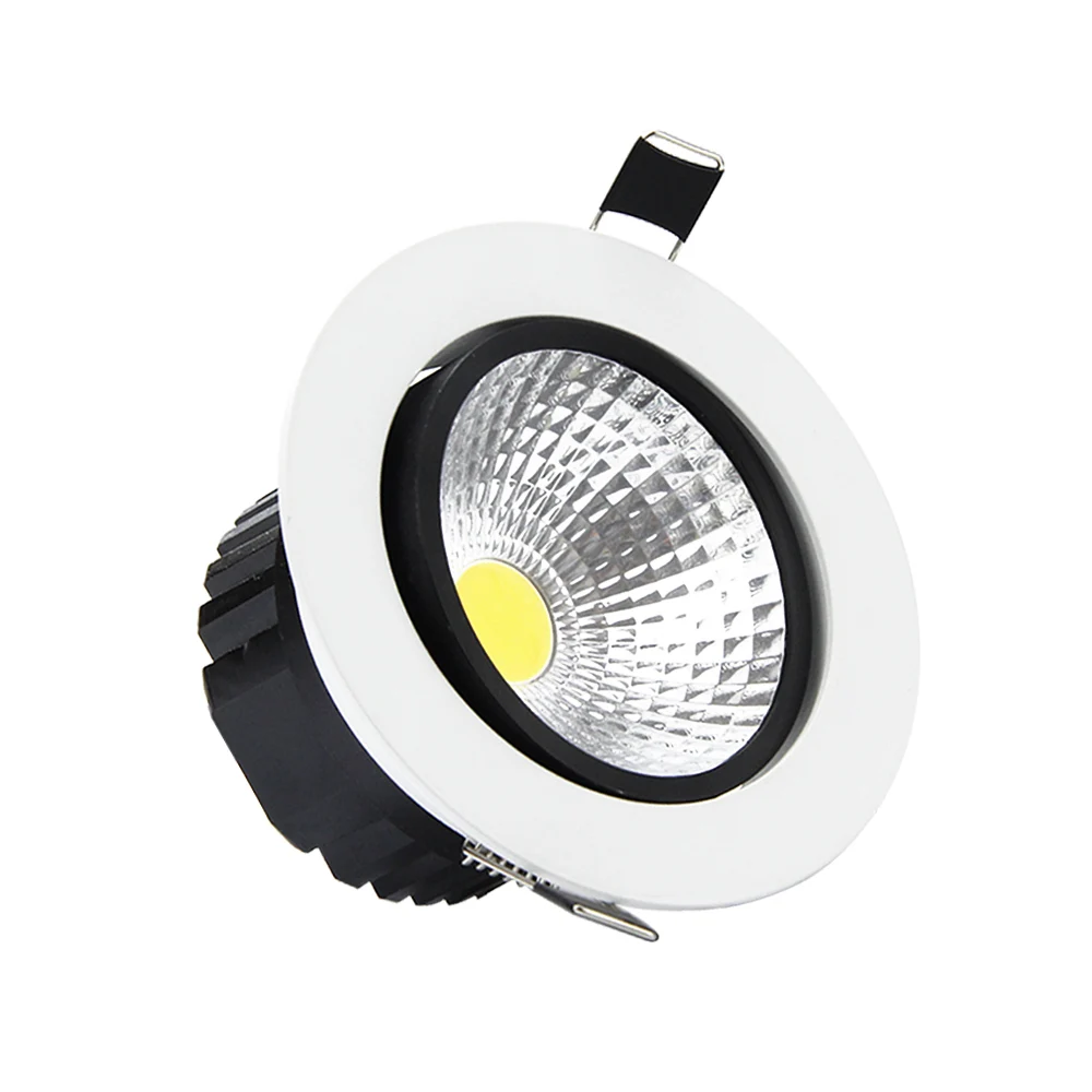 Dimmable LED Downlight AC110V 220V Recessed COB LED Spot 5W 7W 9W 12W Ceiling Down lamp For Bathroom Kitchen Aerospace Aluminum