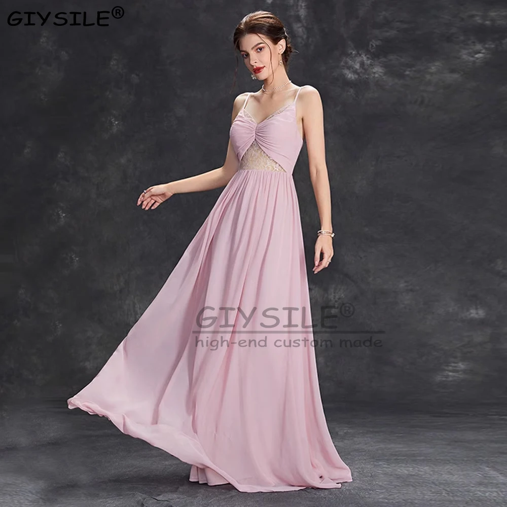 

GIYSILE Customized Women's Off Shoulder Bridesmaid Dress European and American Summer New Chiffon A-line Evening Dresses 2025
