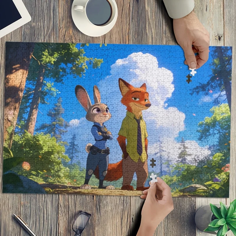 1000 ชิ้น จิ๊กซอว์ภาพพิมพ์ดิสนีย์ ซูโทเปีย จูดี้ และ นิค ไวลด์ - สำหรับผู้ใหญ่ ท้าทายการจับคู่, เกมวันเกิด, กิจกรรมครอบครัว, ซูโท