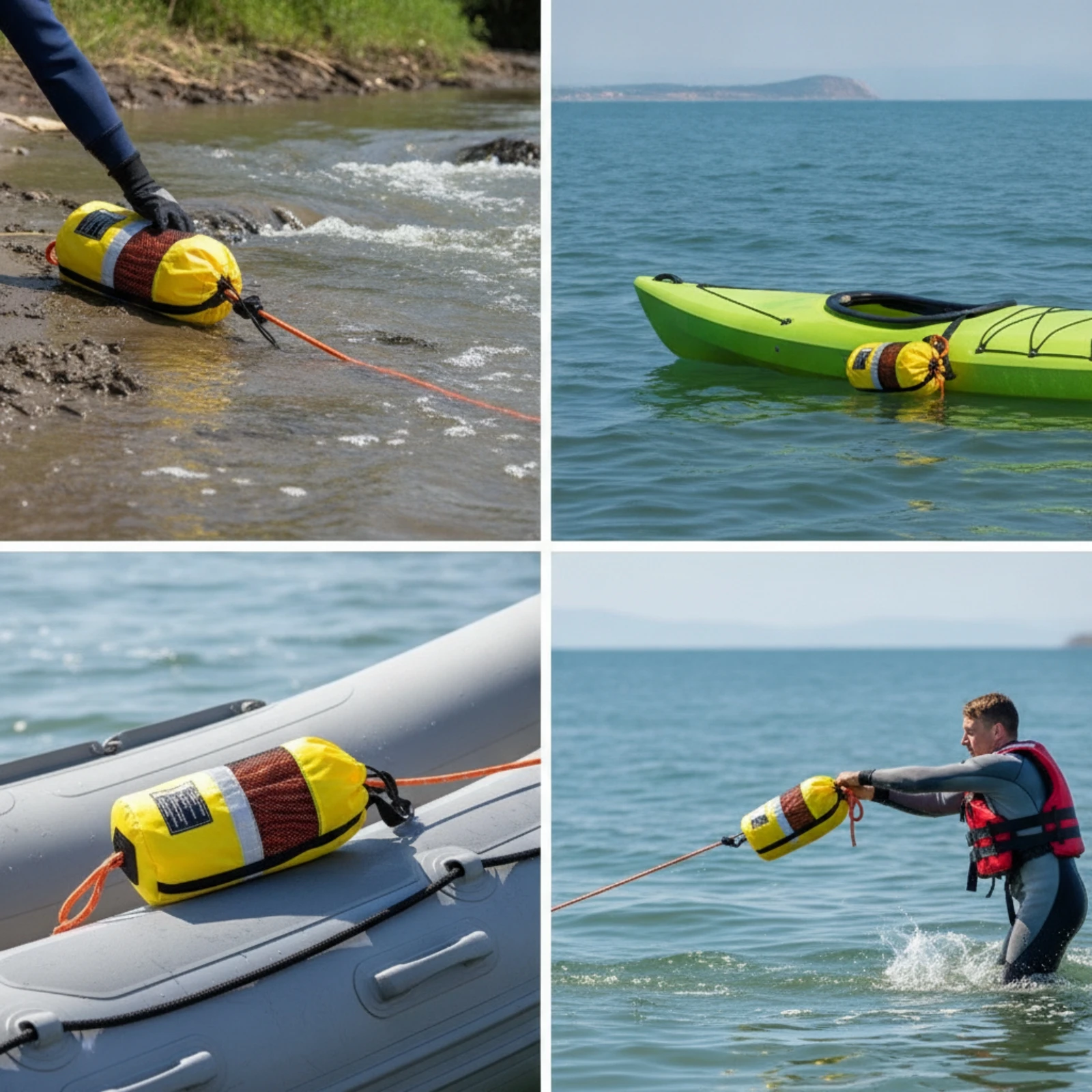 Water Rescue Throw Bag Compact Rescue Throw Bag with Shoulder Strap High-Visibility Lightweight for Lifeguards, Kayaking