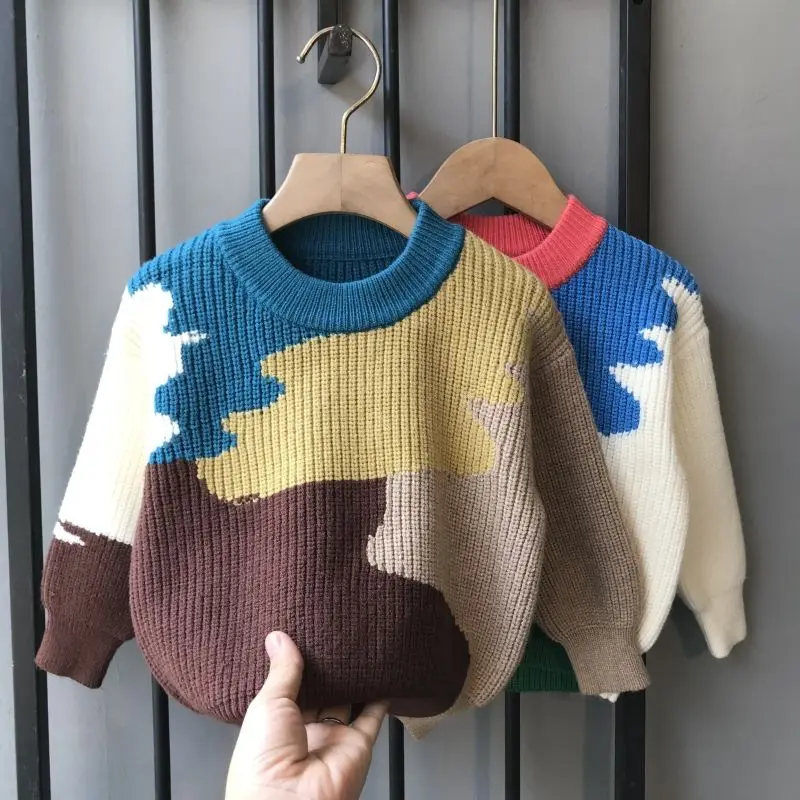 

Children's Clothing Boys' and Girls' Pullover Sweater 2023 Autumn and Winter New round Neck Thickened Warm