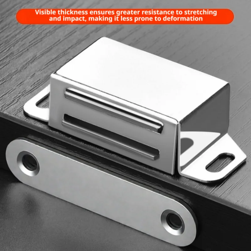 Strong Stainless Steel Magnetic Cabinet Door Catch, Heavy Duty Powerful Latch for Wardrobe Closet Cupboard Closure