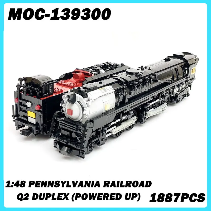 MOC-139300 Train Series 1:48 Pennsylvania Railroad Q2 Duplex (Powered Up) Building Blocks, DIY Model, Assemble Bricks, Toys Gift