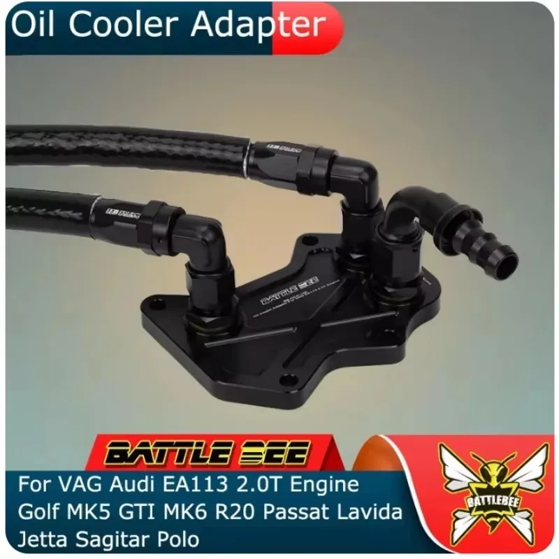 0Oil Adapter With Connectors Automotive Car Oil Filter Sandwich Plate Adapter For VAG GOLF MK5 MK6R 2.0T EA113 Engine BB-OCA-106