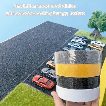 2,5 cm * 250 cm/500 cm grau/schwarz Modelleisenbahn-Straßenband mit selbstklebender Rückseite, Landschaft, Land, Straßenmaterial, Zug, Eisenbahn-Layout