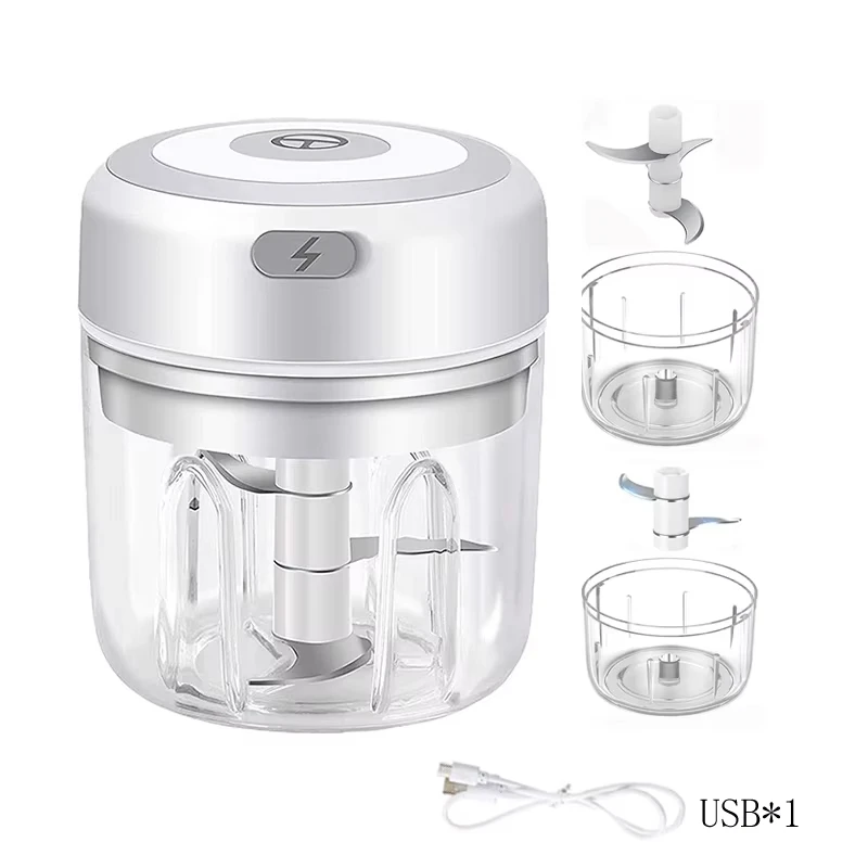 Electric Mini Garlic Mincer 100/250ML USB Vegetable Onion Chopper Portable Small Food Processor for Ginger Chili Vegetables