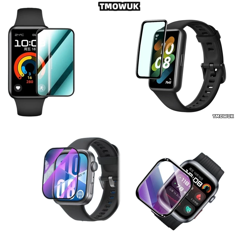 

For Huawei Band 6 7 8 9 10 B6 B7 Watch D2 Fit 3 4 Pro Special Edition Protector Film Flexible Screen 3D Curved Full Cover