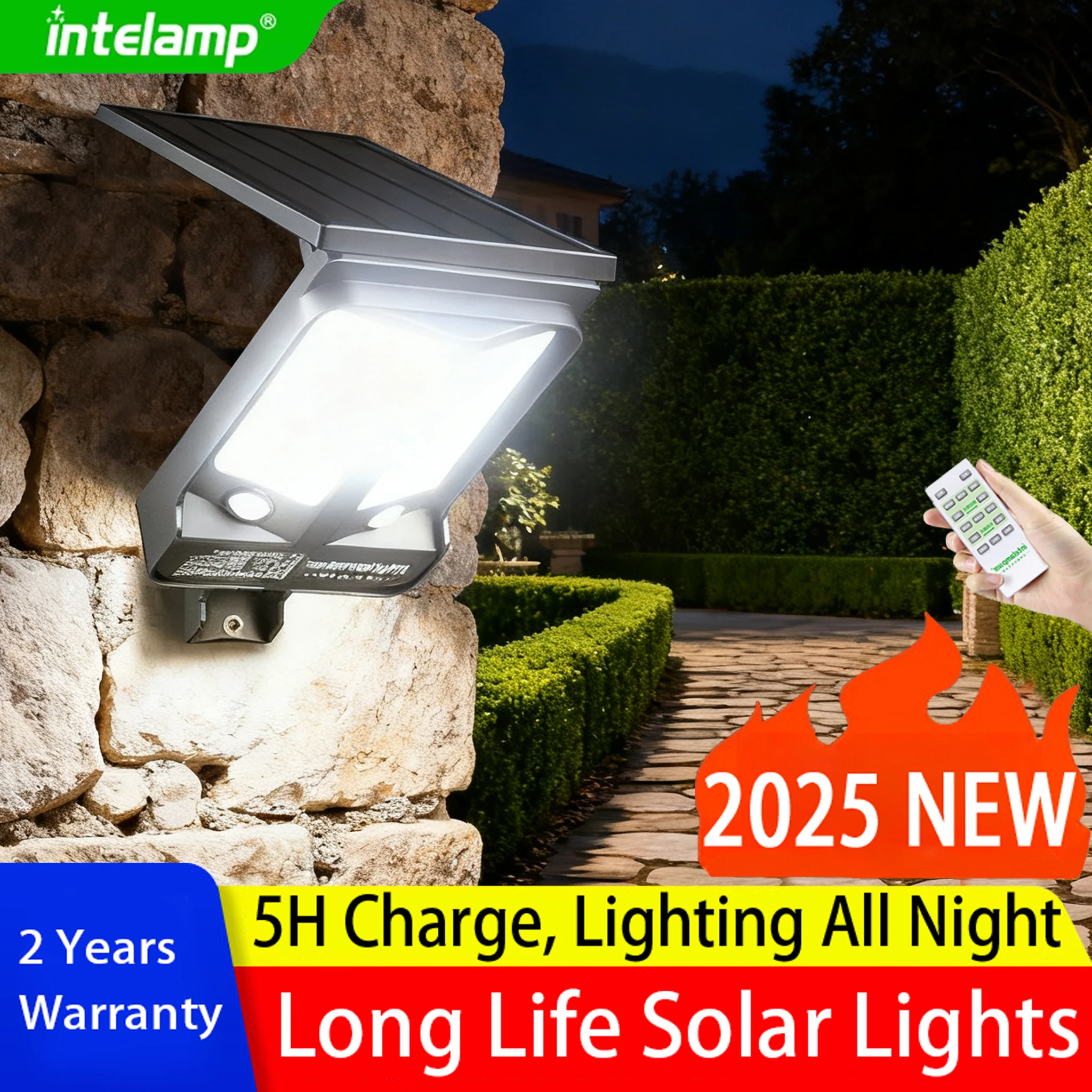 

1200LM Solar Flood Light Outdoor Solar Lamp Sunlight Motion Sensor Light Remote Control Waterproof Garden Street Wall Yard Lamp