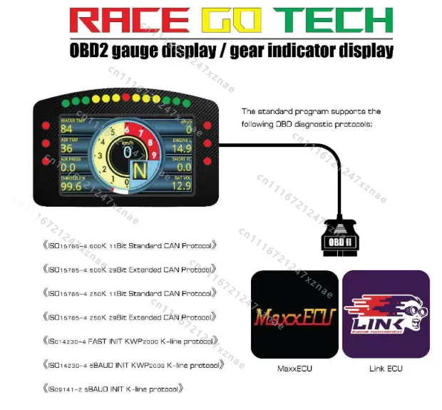 For Manual Automatic Transmission Hot Selling，4.3 Inch Car Instrument Gear Shift Indicator Light Display