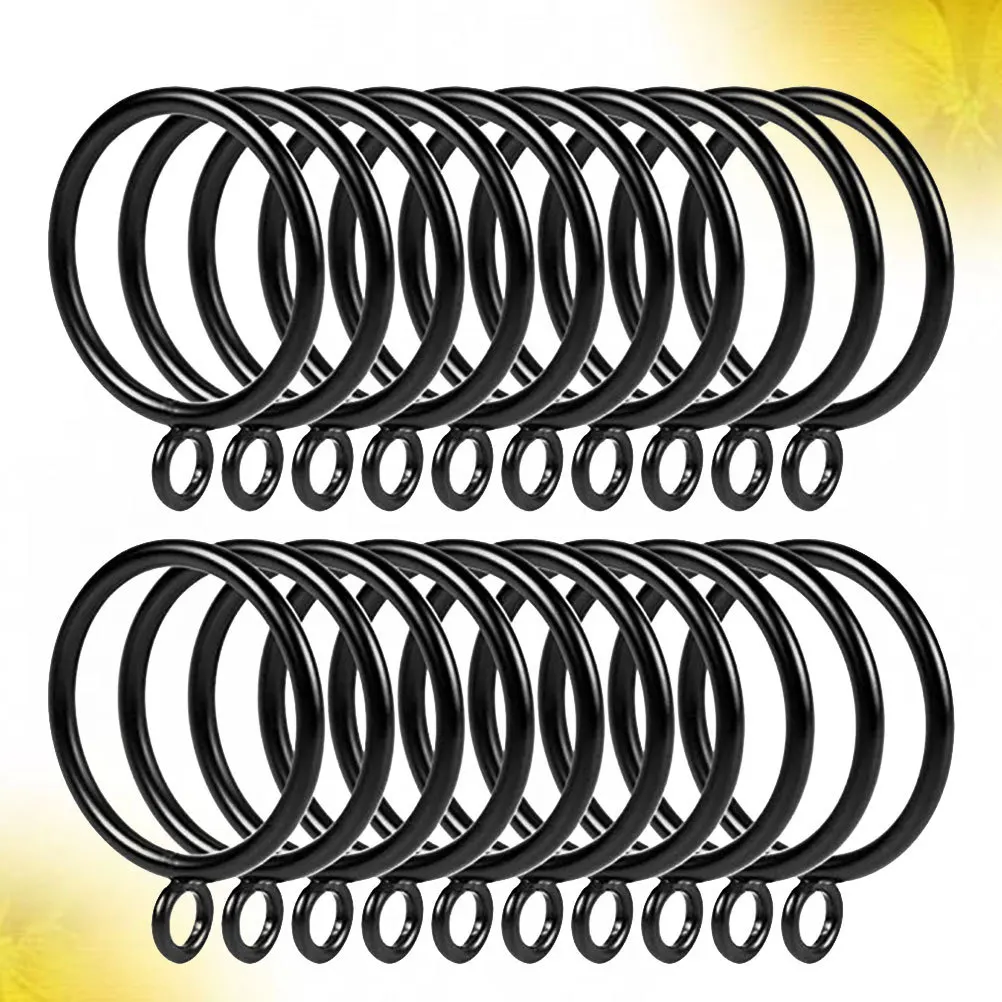 

24Pcs Curtain Rings White Large Size Smooth Sliding Curtain Accessories for Home Bathroom Heavy Drapery Holder