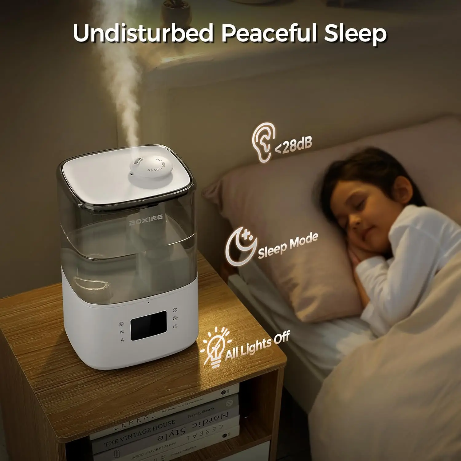 Warm and Cool Mist Humidifiers for Bedroom Large Room Home,Air Humidifier with Remote,Top Fill Ultrasonic Diffuser Humidi