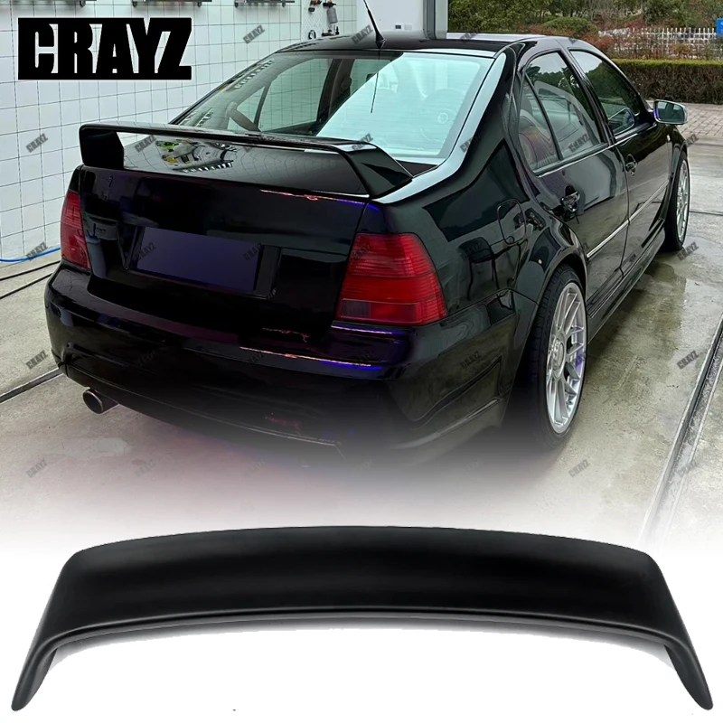 For Old Volkswagen Bora R 2001 02 03 04 05 06 07 2008 Modified Gloss Black Rear Spoiler Tail GT Style Lnstall High Spoiler