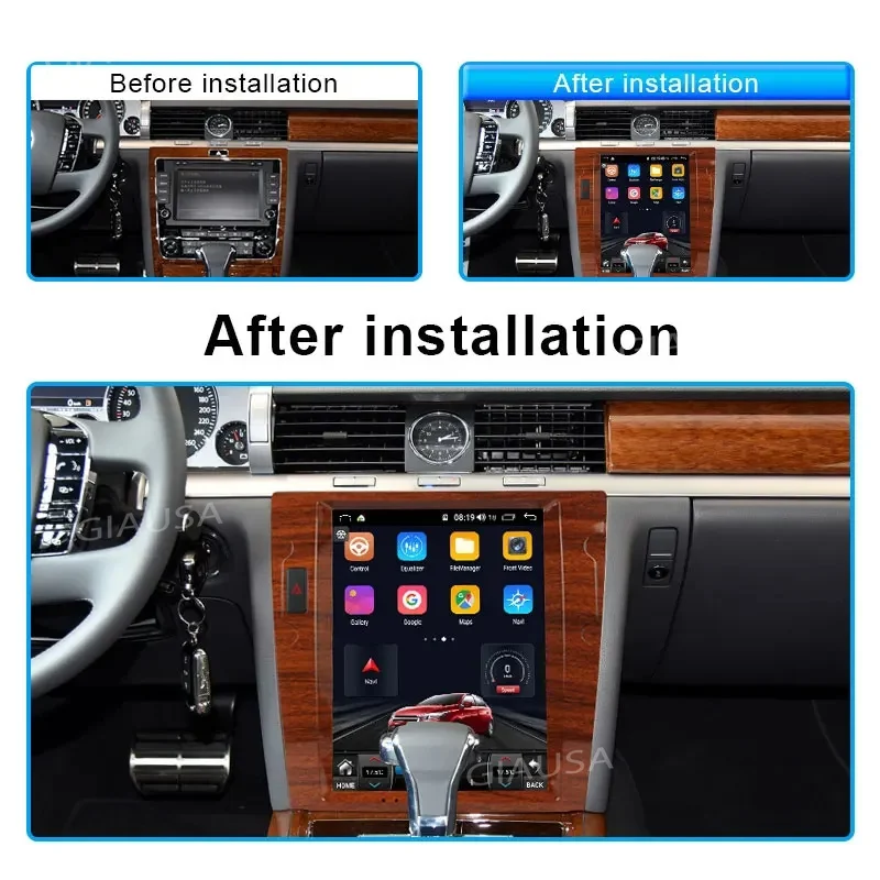 12.1 Inch For Volkswagen Phaeton 2003-2013 Android 13 8+256GB Tesla style Car GPS Navigation Multimedia Player Radio HD Carplay