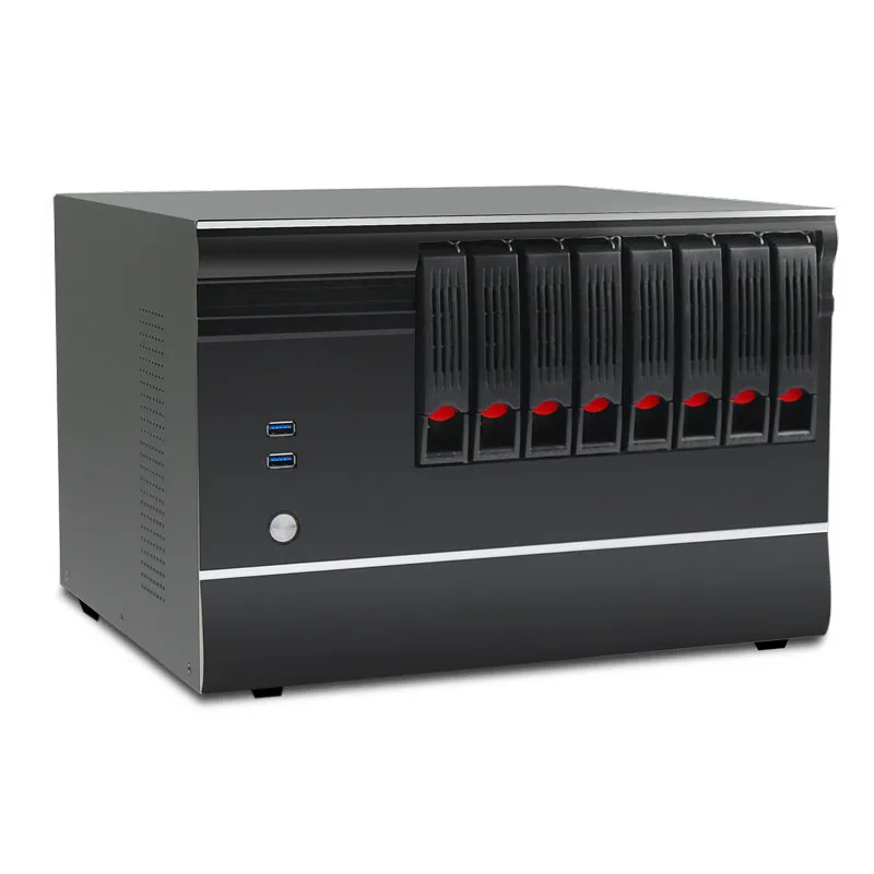 8 Bays NAS Server Chassis, Hot Swap Hard Drive, MATX Motherboard, Support Full Height Graphics Card, Storage Case