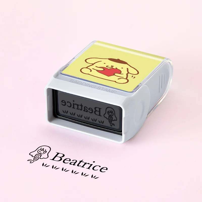 ختم اسم PomPomPurin المخصص - تصميم متين مقاوم للماء وخالي من التلطخ للوازم المدرسية والمنزل وإعطاء هدايا العيد #3