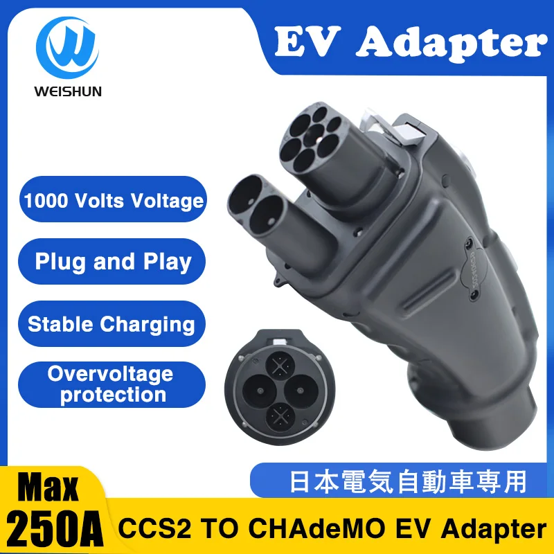 250A CCS2 to CHAdeMO EV Adapter DC 1000v250KW CCS Combo 2 Station Charging for Japanese Electric Vehicle Charger Car accessories