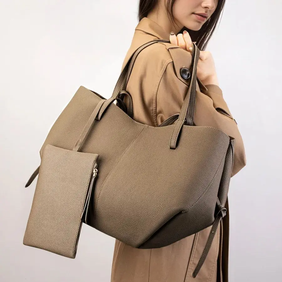 

Top-Grain Cowhide Large Tote Bag Women Versatile Shopping Basket Simple Mother-and-Child Bag Genuine Leather Soft Spacious