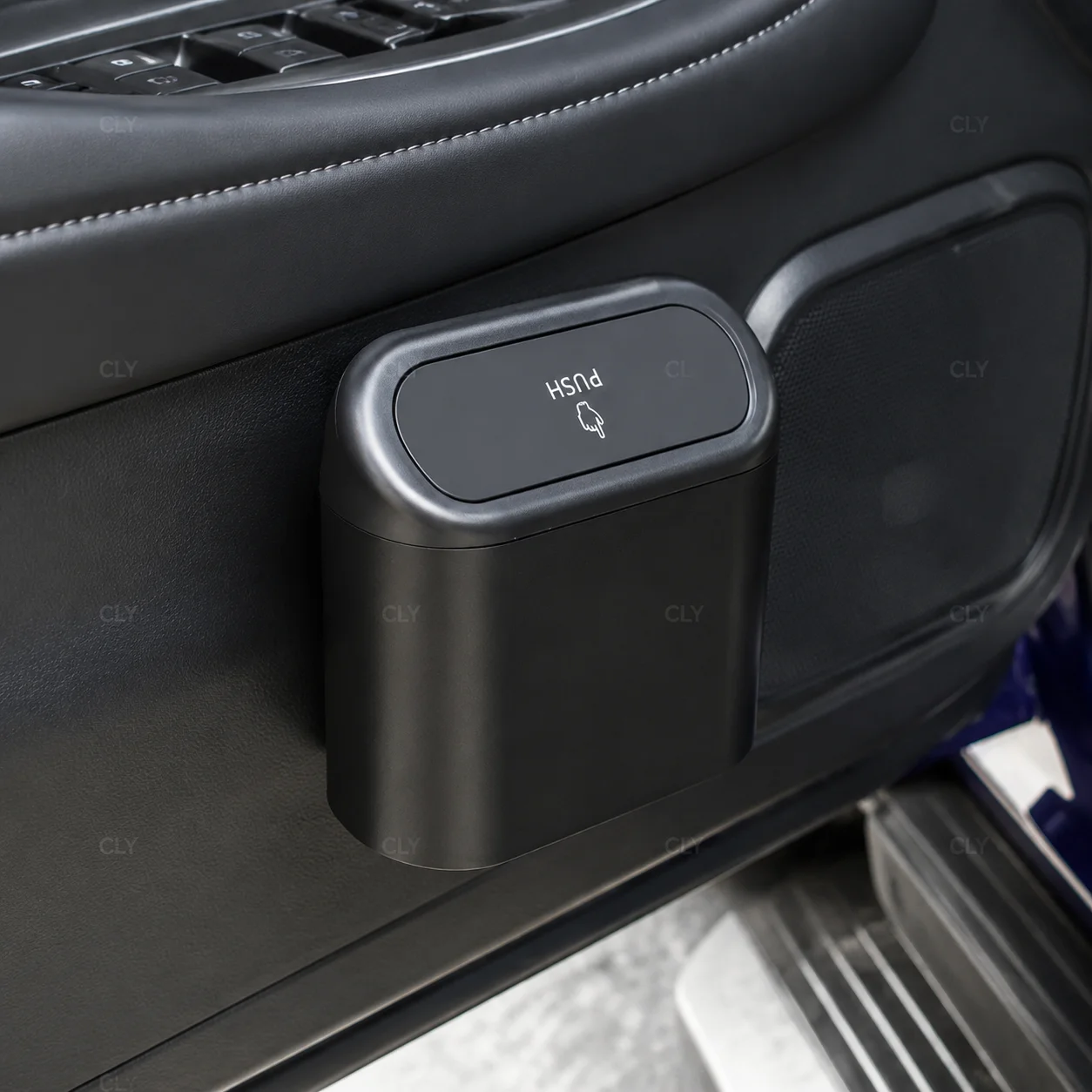 

Car Trash Bin Hanging Vehicle Garbage Dust Case Storage Box Black Square Pressing Type Trash Can Auto Interior Accessories