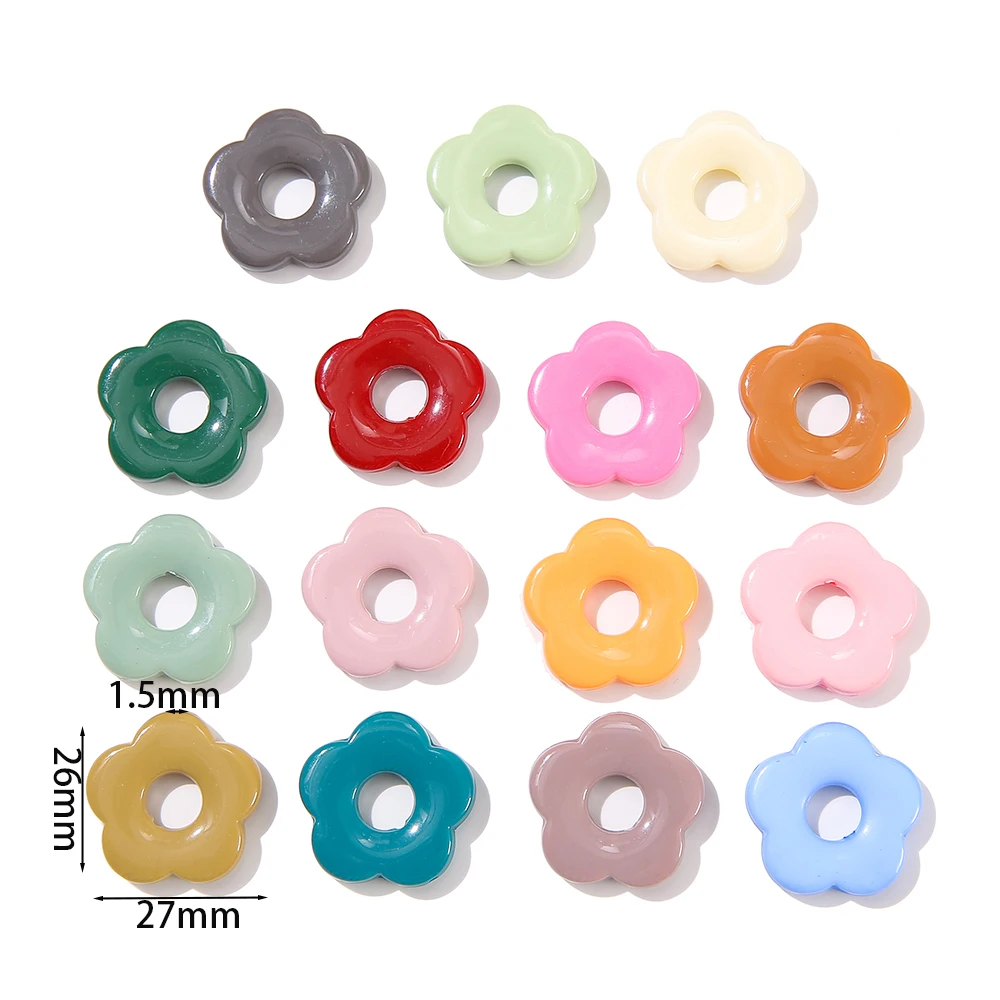 10pcs Colorful Acrylic Flower Pendant Charms Hollow Daisy Pendants for Women Necklace Earrings Diy Jewelry Making Accessories