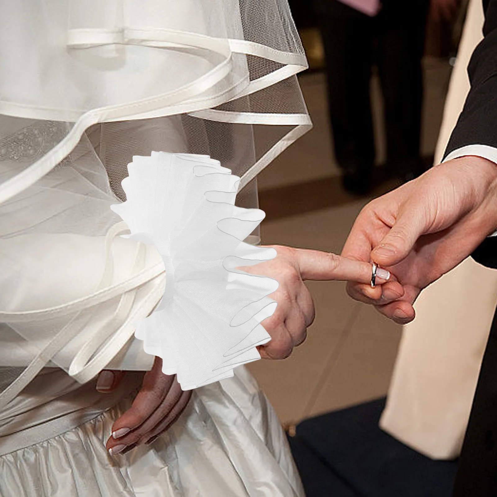 1 زوج كشكش المعصم الأصفاد للنساء في سن المراهقة فساتين راقية اكسسوارات زي كم مكشكش الكفة سوار لوليتا ارتداء اليد #4