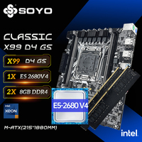 SOYO X99 Gaming Motherboard Set with Intel Xeon E5 2680 V4 CPU& DDR4 8Gx2 2133MHz Dual Channel ECC RAM M.2 NVME for Desktop PC