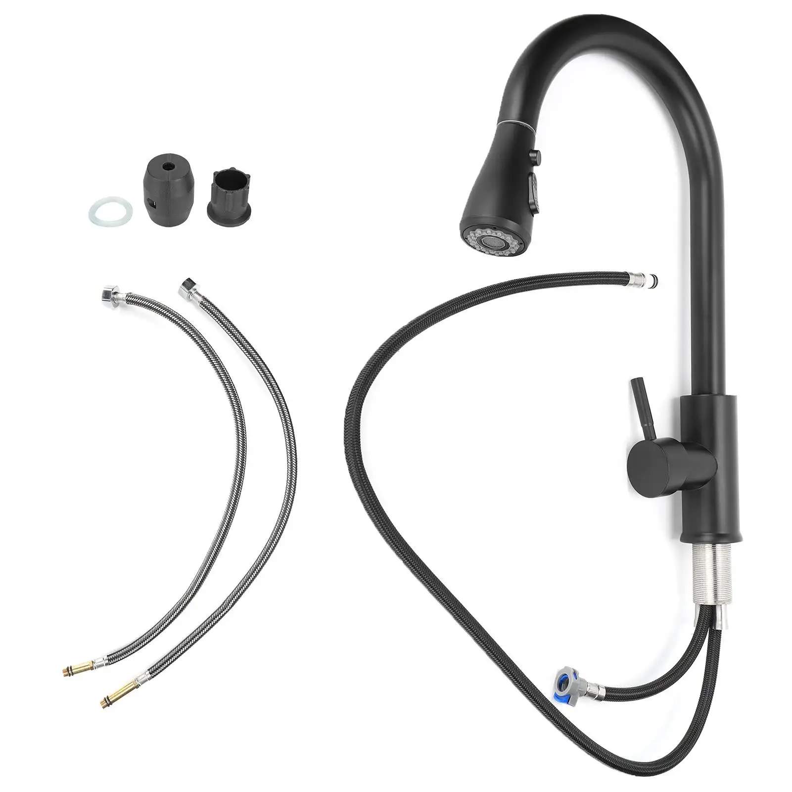 

Stainless Steel Pull Out for kitchen Faucet Rotating Hot Cold Water Tap 2 Gear Modes G1/2 Inch Multipurpose Design